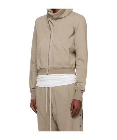 Rick Owens Drkshdw Concordians Mountain Zip-up Hooded Sweatshirt In Neutral