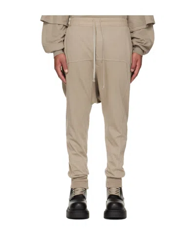 Rick Owens Drkshdw Taupe Concordians Drawstring Sweatpants In Brown