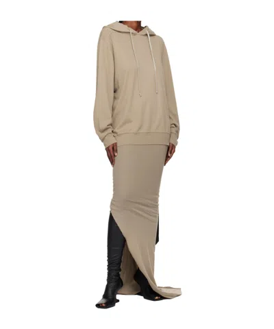Rick Owens Drkshdw Concordians Oversized Hooded Sweatshirt In Neutral