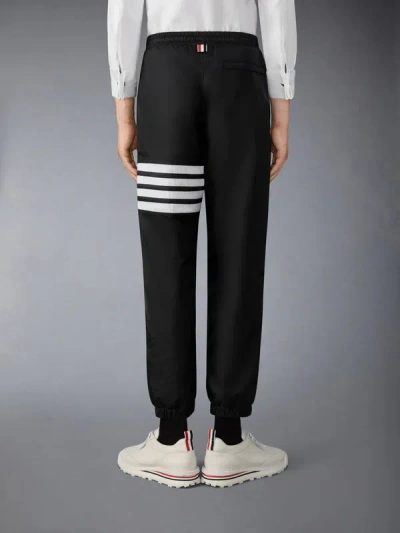 Thom Browne Drawcord Waist Track Pants With Four Stripes In Black