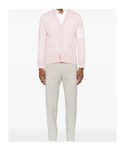 Thom Browne V-neck Fine-knit Cardigan In Brown