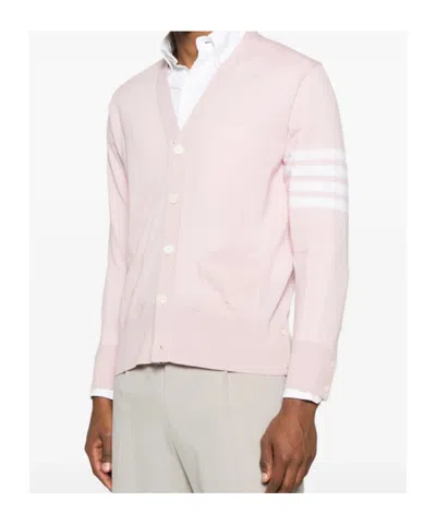 Thom Browne V-neck Fine-knit Cardigan In Brown