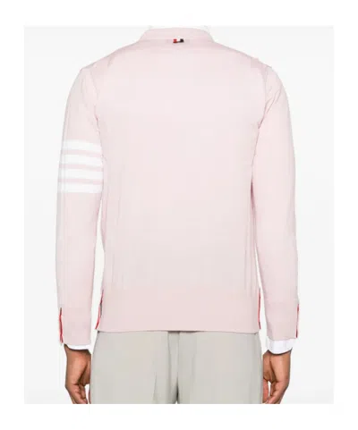 Thom Browne V-neck Fine-knit Cardigan In Brown