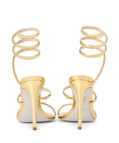 René Caovilla Round-toe High-heeled Sandals In Yellow