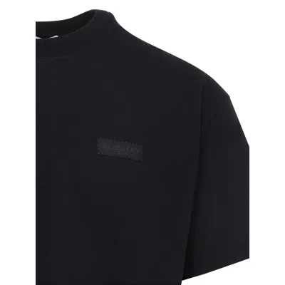 Givenchy Black Crewneck T-shirt With Logo Patch On The Front In Cotton Man