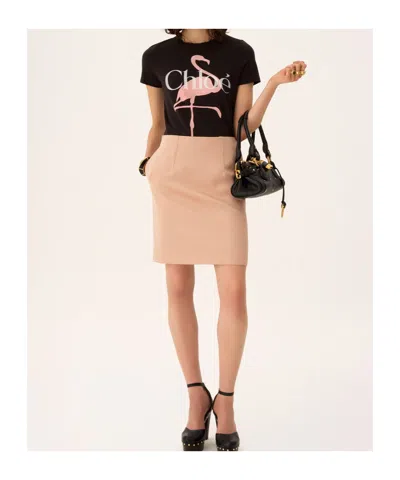 Chloé Baby Fit Logo T-shirt In Cotton Jersey In Black