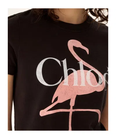 Chloé Baby Fit Logo T-shirt In Cotton Jersey In Black