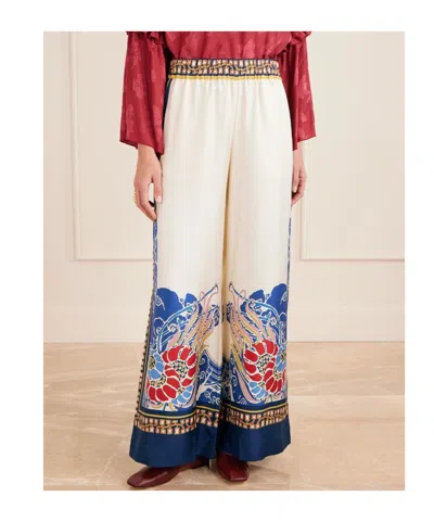 La Doublej Printed Silk-twill Wide-leg Pants In Multi