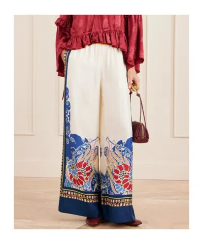 La Doublej Printed Silk-twill Wide-leg Pants In Multi