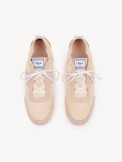 Chloé Chloe Kick Panelled Nylon Sneakers In Pink