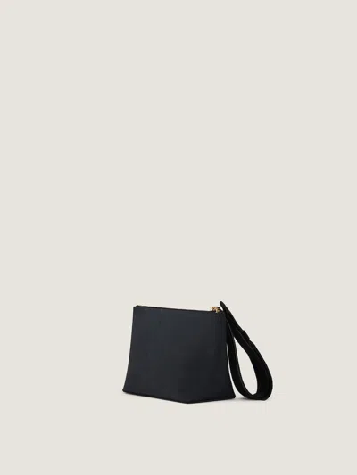 Givenchy Logo Printed Denim Pouch In Black