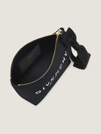 Givenchy Logo Printed Denim Pouch In Black