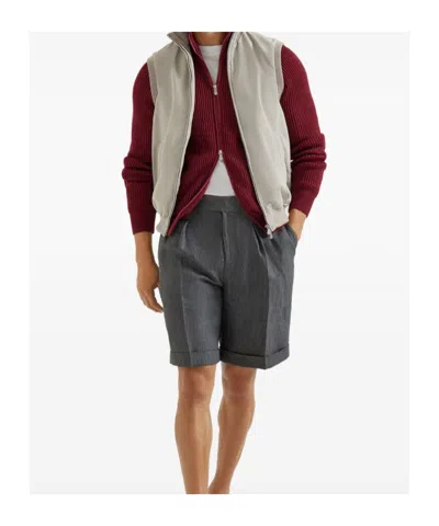 Brunello Cucinelli Stand-up Collar Vest In Neutral