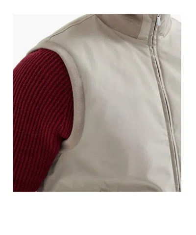 Brunello Cucinelli Stand-up Collar Vest In Neutral