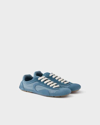 Prada Montecarlo Re-edition 2005 Suede And Re-nylon Sneakers In Blue