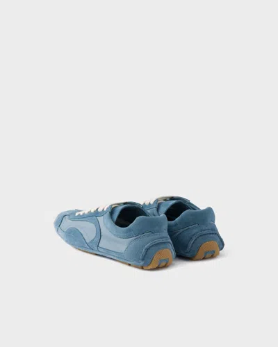 Prada Montecarlo Re-edition 2005 Suede And Re-nylon Sneakers In Blue