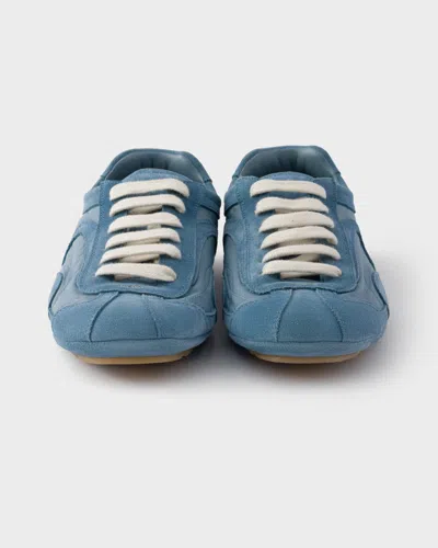 Prada Montecarlo Re-edition 2005 Suede And Re-nylon Sneakers In Blue