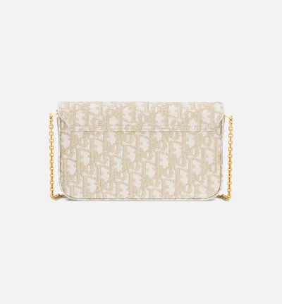 Dior Medium Saddle Pouch With Chain In Neutral