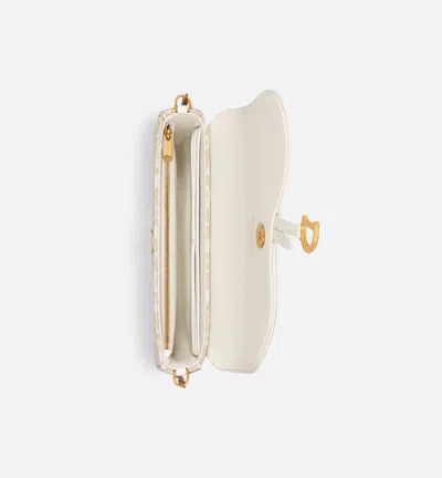 Dior Medium Saddle Pouch With Chain In Neutral