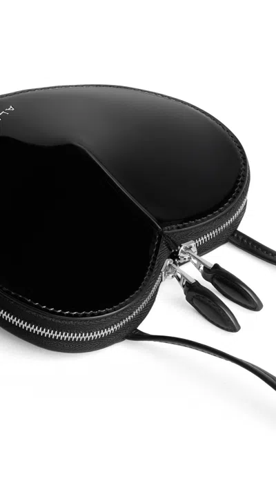 Alaïa The Heart Small Bag In Patent Leather In Black