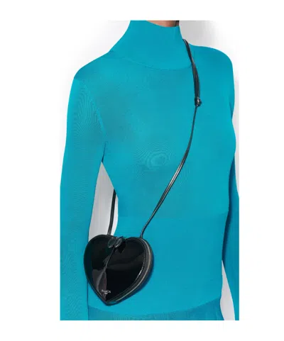 Alaïa The Heart Small Bag In Patent Leather In Black