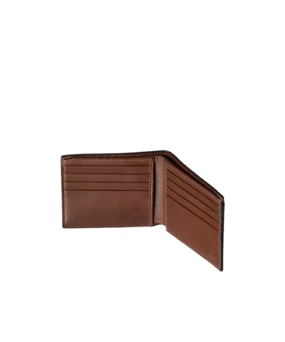Gucci Men Gg Emblem Leather Wallet With Embossed Gg Logo In Brown