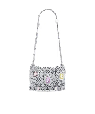 Rabanne Chain Satchel Shoulder Bag In Gray