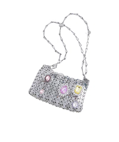 Rabanne Chain Satchel Shoulder Bag In Gray