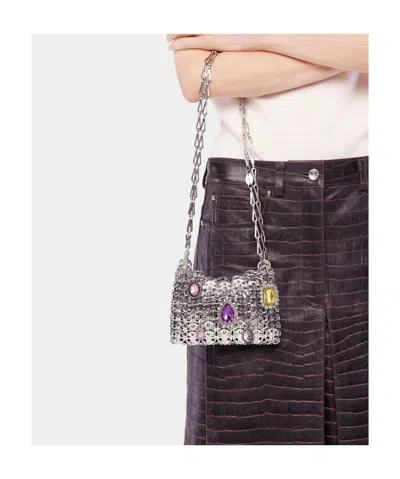 Rabanne Chain Satchel Shoulder Bag In Gray