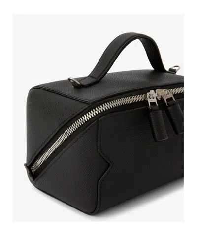 Valextra V-line Crossbody Vanity Bag In Brown