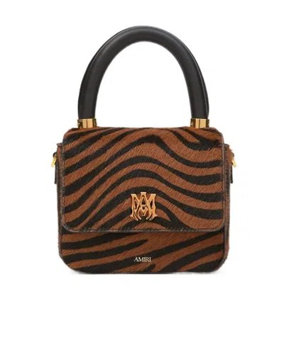 Amiri Micro Ma Zebra Tote Bag In Blue