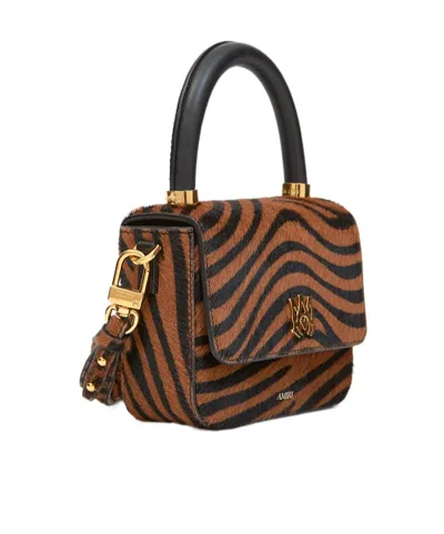 Amiri Micro Ma Zebra Tote Bag In Blue
