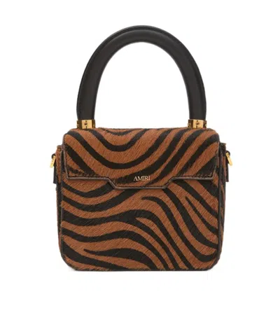 Amiri Micro Ma Zebra Tote Bag In Blue
