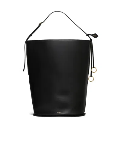 Alaïa Hip Large Bucket Bag In Calfskin In Brown