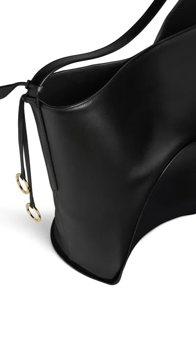 Alaïa Hip Large Bucket Bag In Calfskin In Brown