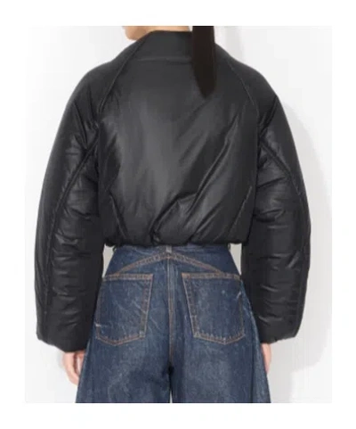 Alaïa Nylon Pleated Bomber In Black