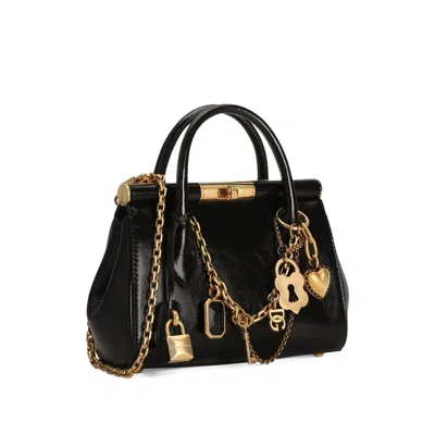Dolce & Gabbana Mini Charm-detail Tote Bag In Black
