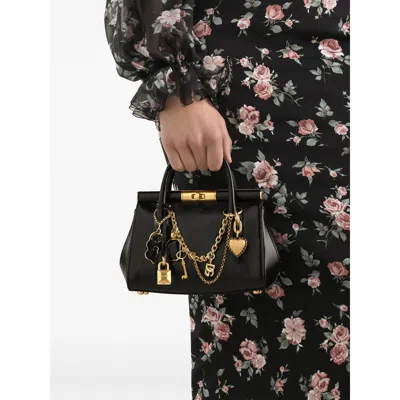 Dolce & Gabbana Mini Charm-detail Tote Bag In Black