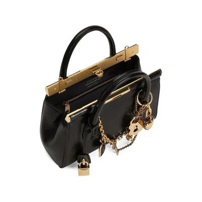 Dolce & Gabbana Mini Charm-detail Tote Bag In Black