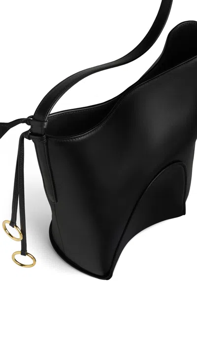 Alaïa Hip Small Bucket Bag In Calfskin In Black