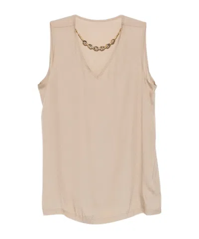 Fabiana Filippi Sleeveless Vest In Brown