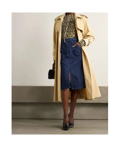 Dries Van Noten Belt Loop Skirt In Blue