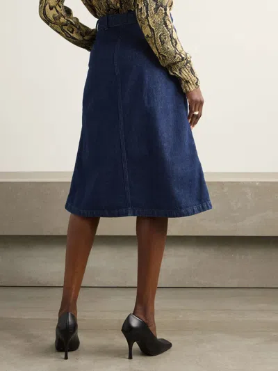 Dries Van Noten Belt Loop Skirt In Blue