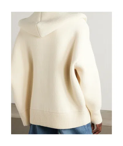 Alaïa Oversized Hooded Wool-blend Cardigan In Neutral