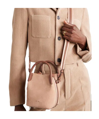 Loro Piana Suede Shoulder Bag In Pink