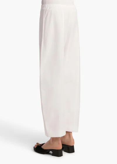 Khaite Elastic-waist Cotton Trousers In White