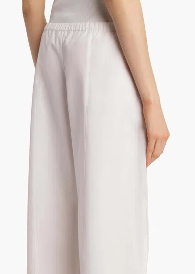 Khaite Elastic-waist Cotton Trousers In White