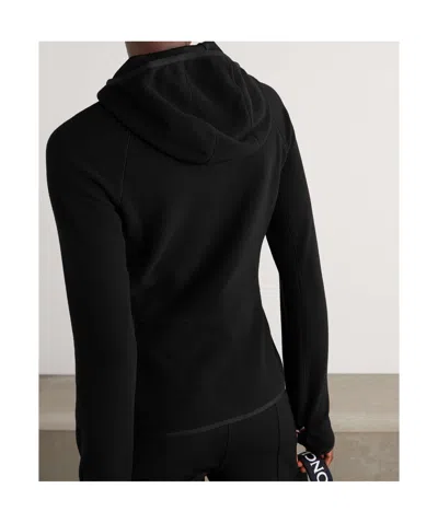 Moncler Long Sleeve Sweatshirt Jacket In Black