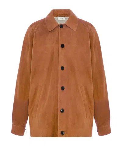The Row Sedor Suede Jacket In Brown