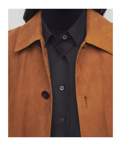 The Row Sedor Suede Jacket In Brown